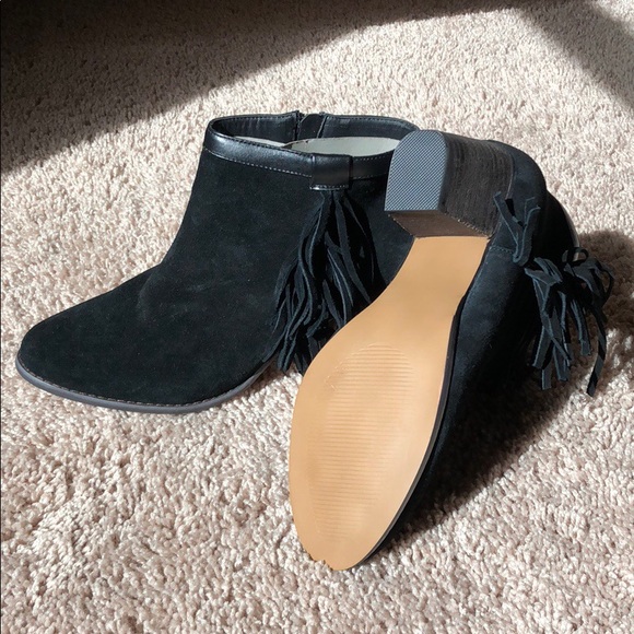 Suede Black Booties - Picture 2 of 3